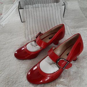 Alex Marie Red Patent Heel Pumps